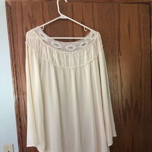 Creamy white crochet neck dress